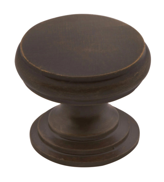 Cupboard Knob Flat Antique Brass D25xP20mm in Antique Brass
