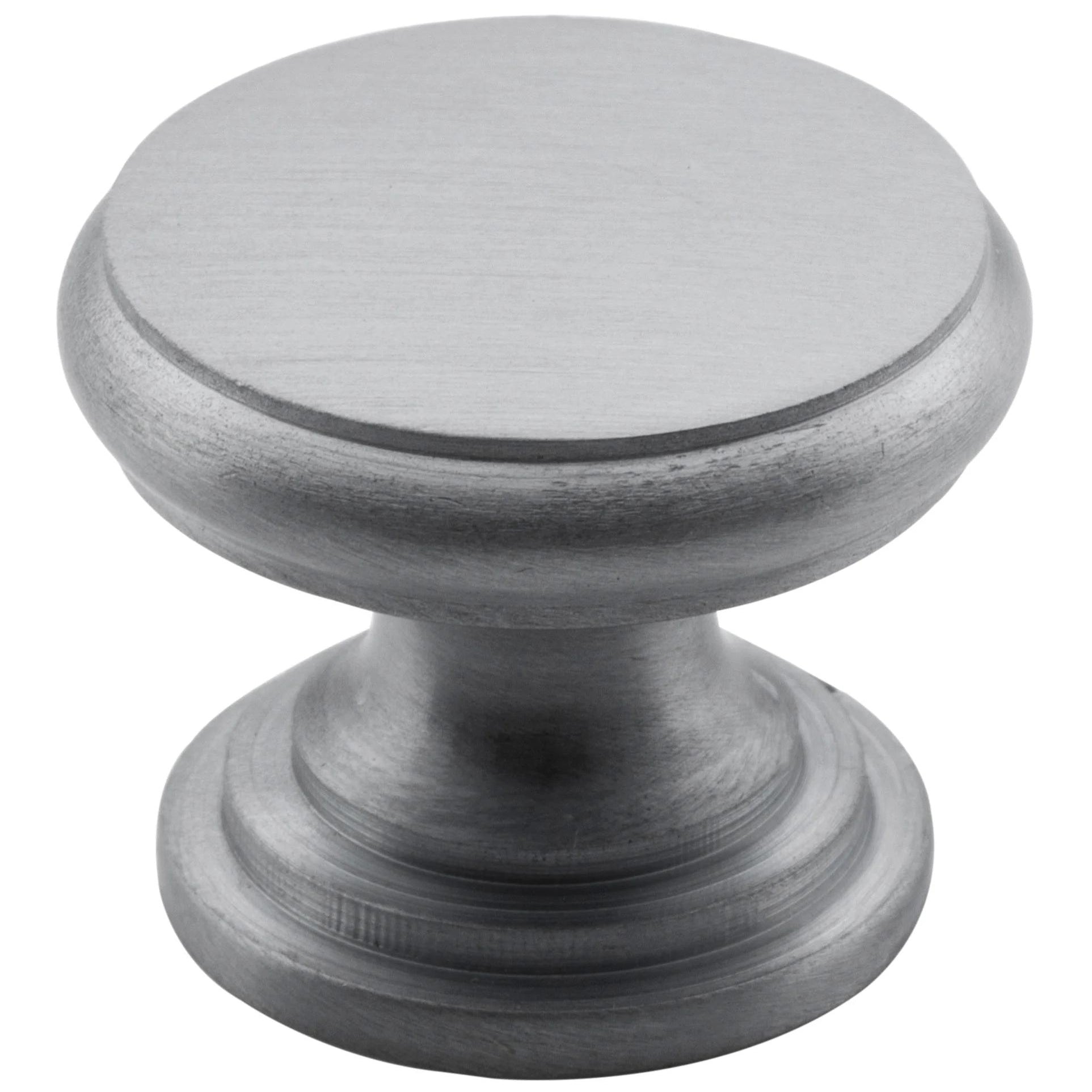 Cupboard Knob Flat Satin Chrome D25xP20mm in Satin Chrome