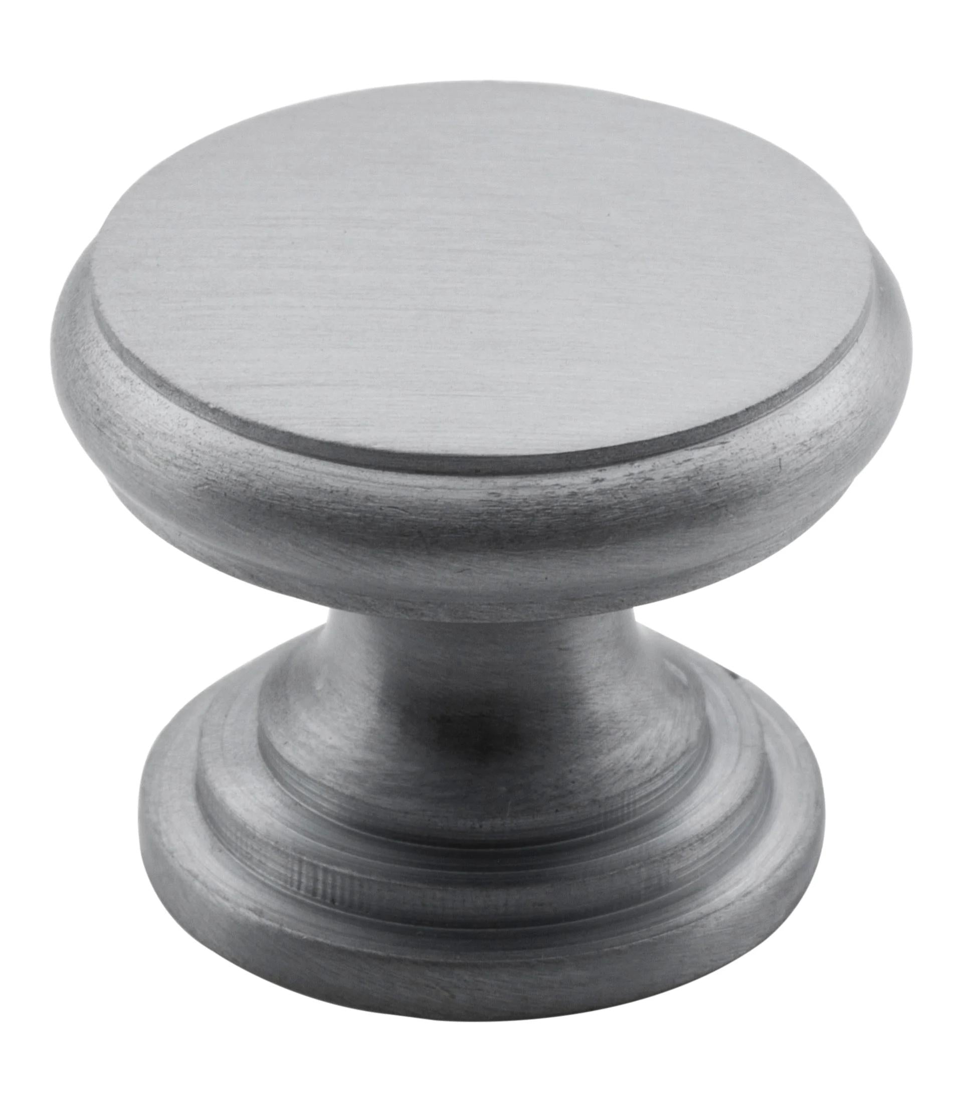 Cupboard Knob Flat Satin Chrome D25xP20mm in Satin Chrome