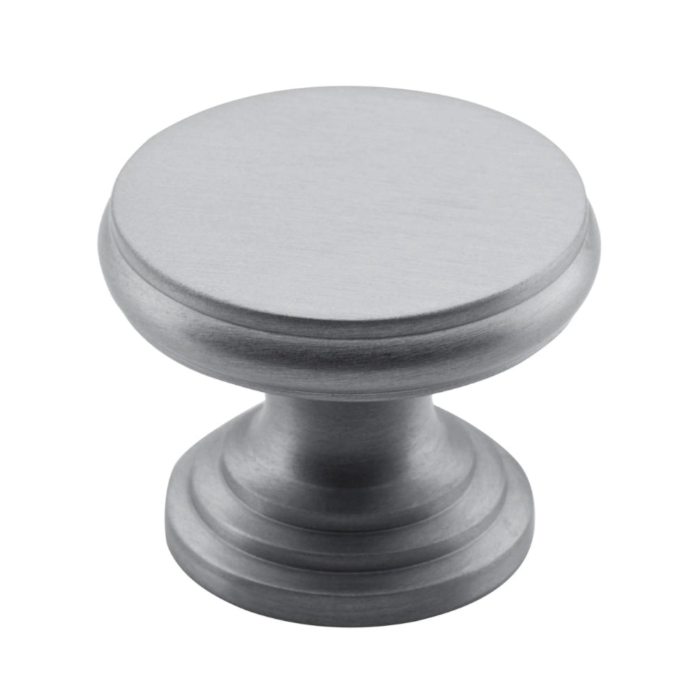 Cupboard Knob Flat Satin Chrome D32xP23mm in Satin Chrome