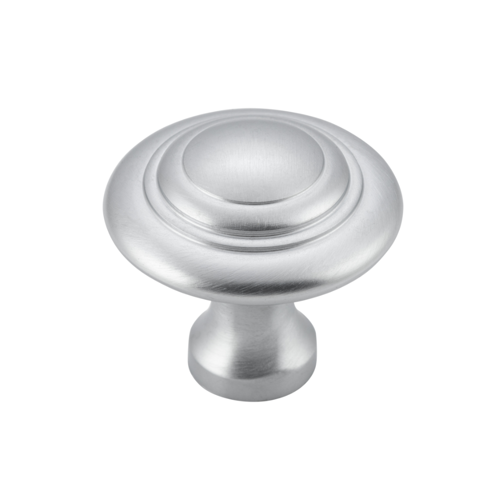 Cupboard Knob Domed Satin Chrome D38xP35mm in Satin Chrome