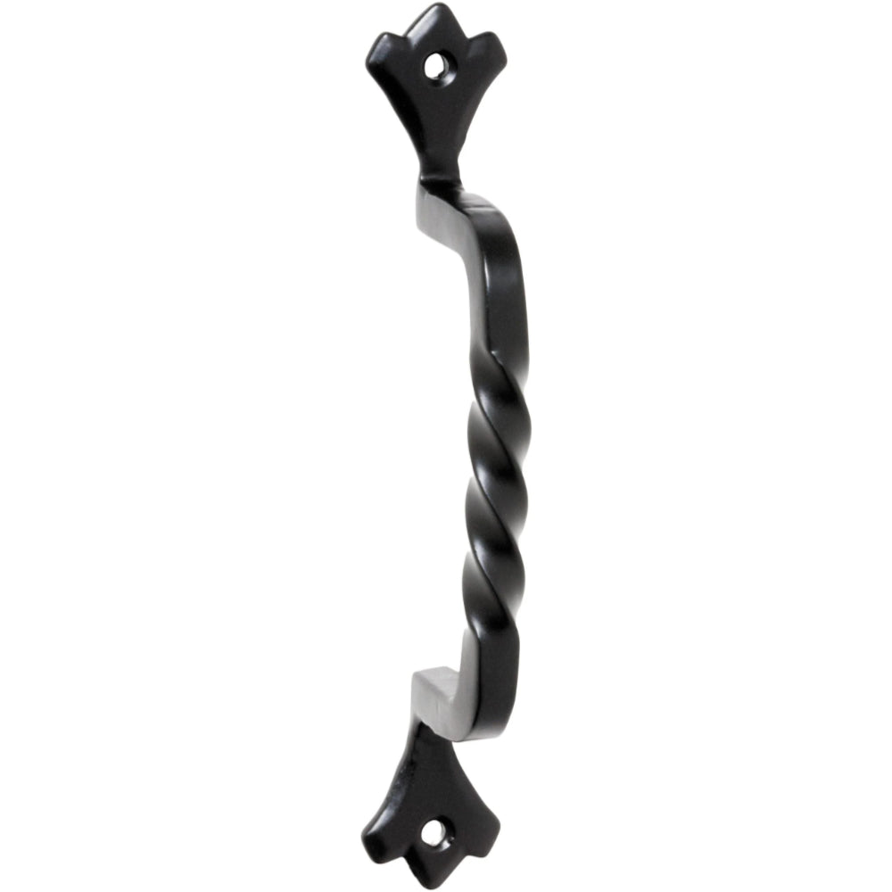 Cabinet Pull Handle Iron Twist Matt Black L187xP39mm in Matt Black