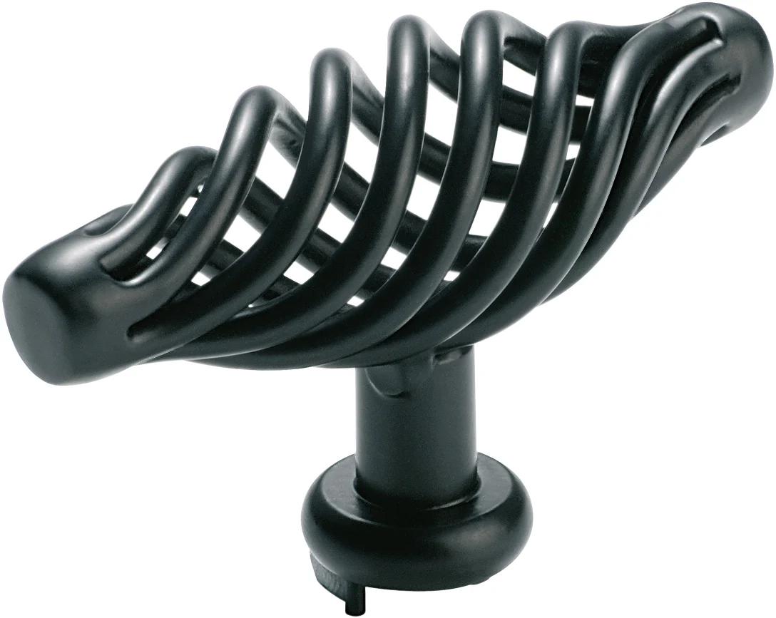 Cabinet Pull Handle Iron Wire Twist Matt Black L75xP48mm in Matt Black