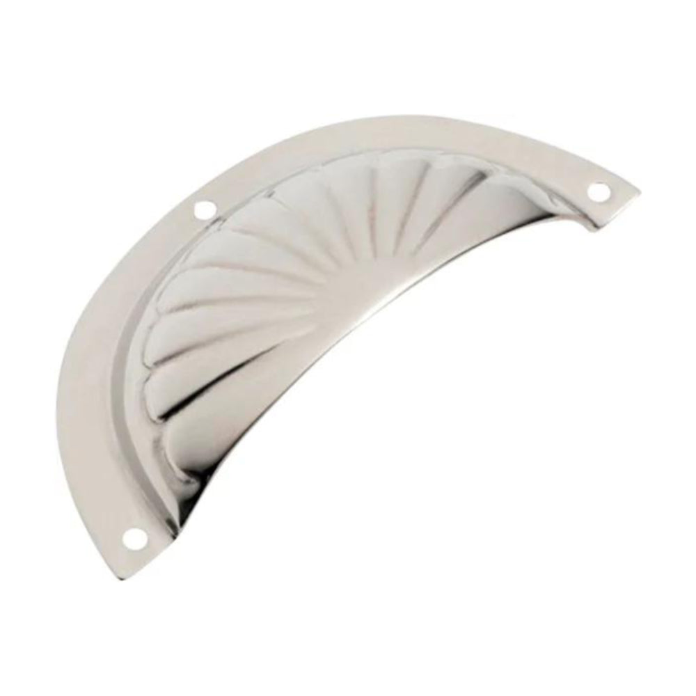Drawer Pull Sheet Brass Fluted Polished Nickel L97xH40mm in Polished Nickel