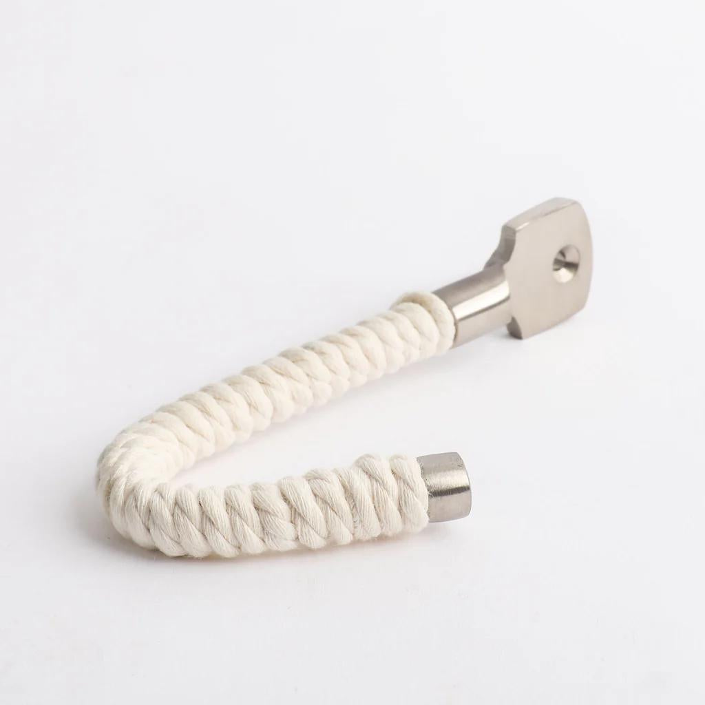Rope Hook - White Rope with Satin Nickel in Satin Nickel