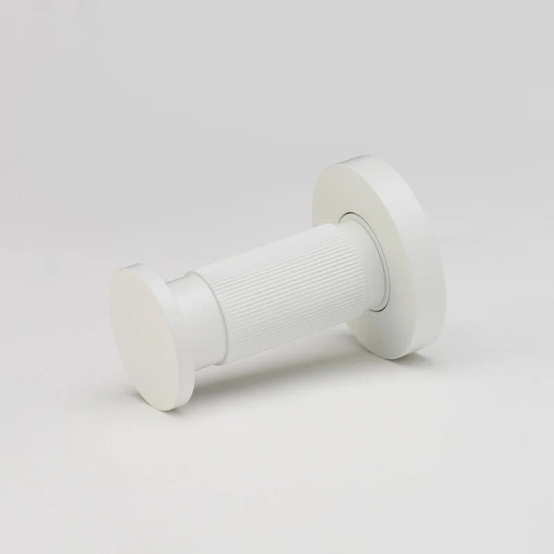 White Lo & Co Linear Towel Hook from Lo & Co Interiors, sleek architectural hardware for bathroom or kitchen organization.