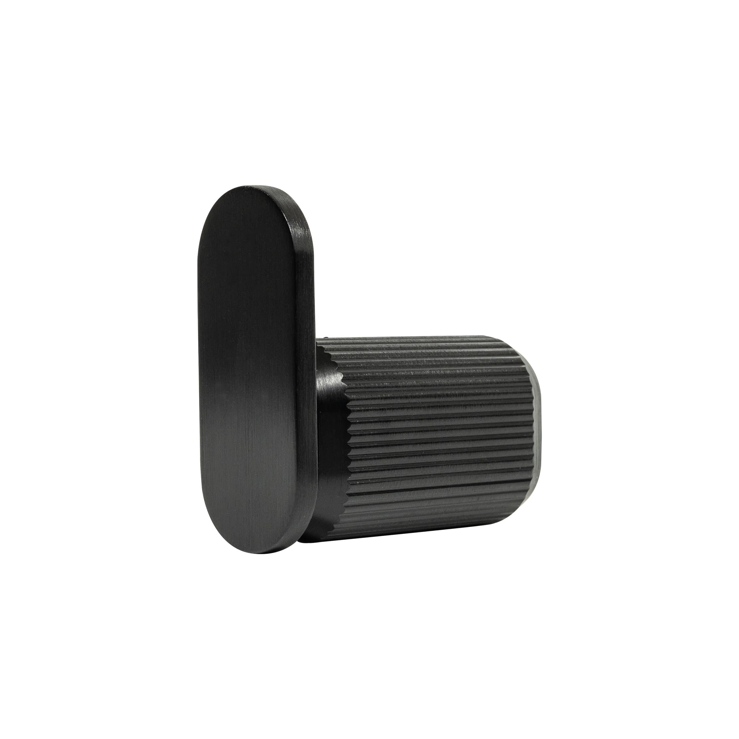 MOMO HANDLES BROOKLYN WALL HOOK 70MM BRUSHED BLACK in Brushed Black