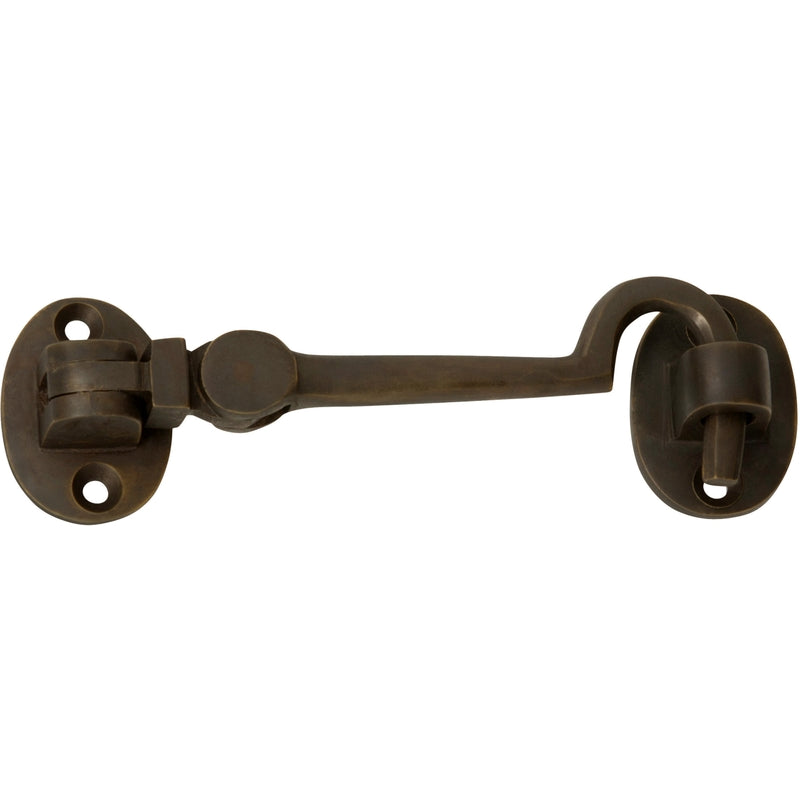 Cabin Hook Small Antique Brass 120mm. Centre to Centre 100mm in Antique Brass