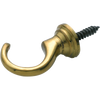 Curtain Tie Back Hook Standard Medium Polished Brass P40mm in Polished Brass