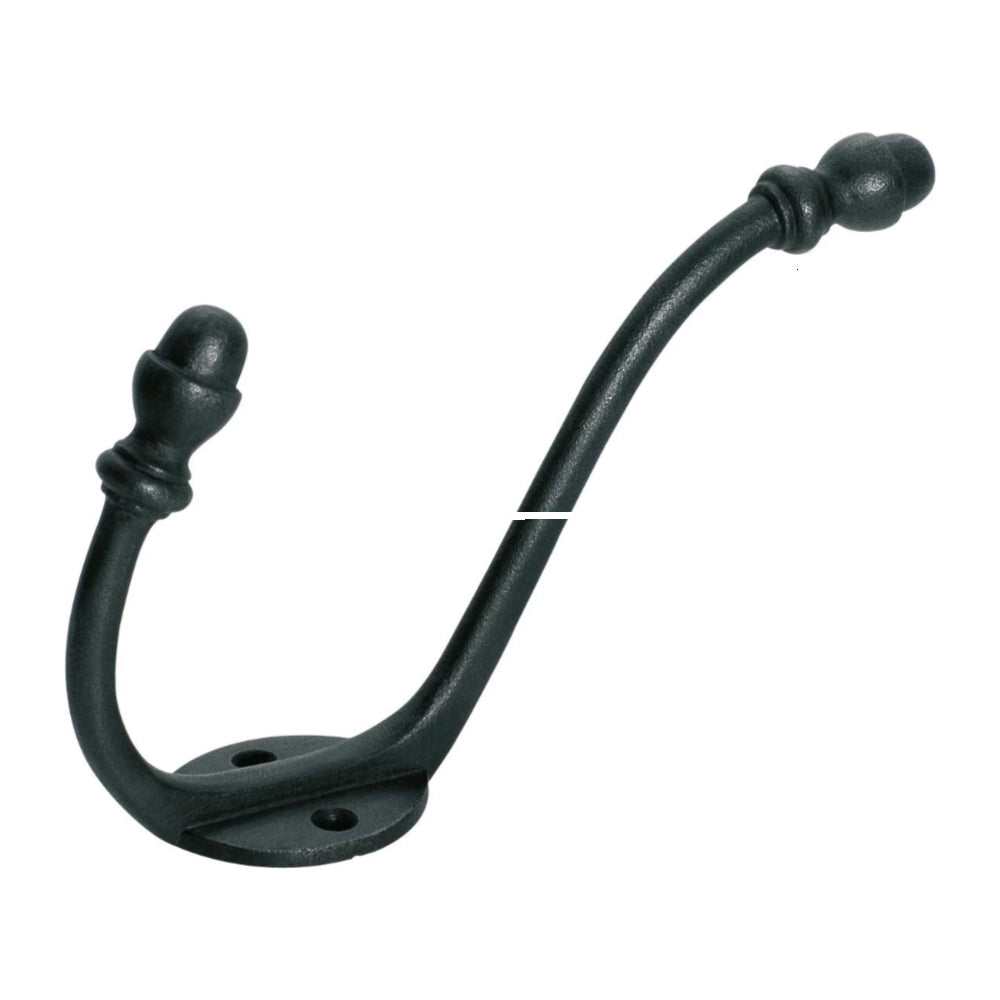 Tradco Acorn Hat and Coat Hook mounted on wall, vintage-style cast iron hook with acorn design for hanging hats and coats