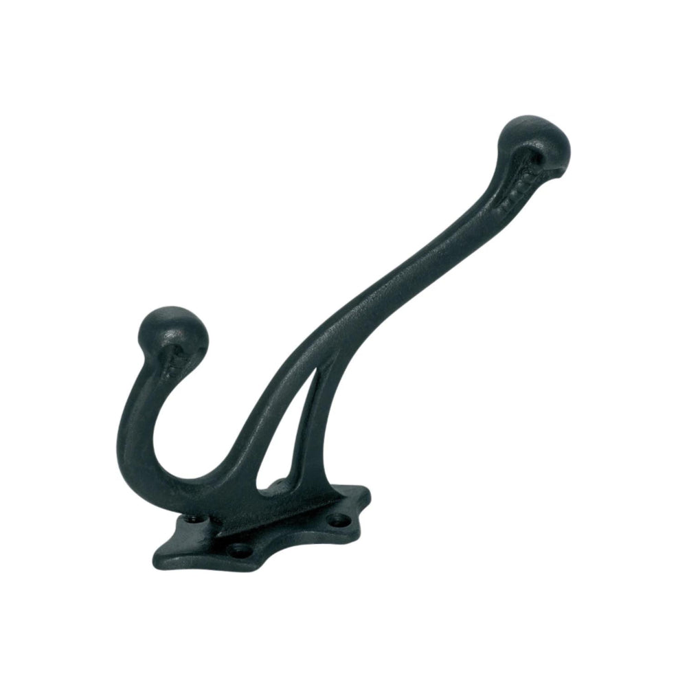 Tradco Victorian hat and coat hook mounted on wall, vintage-style metal hooks with ornate design, ideal for entryway or hallway decor.