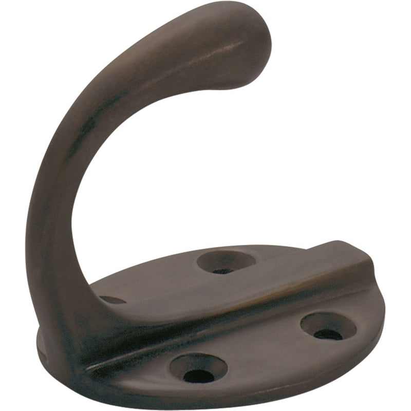 Robe Hook Single Oval BP Antique Brass H50xP42mm in Antique Brass