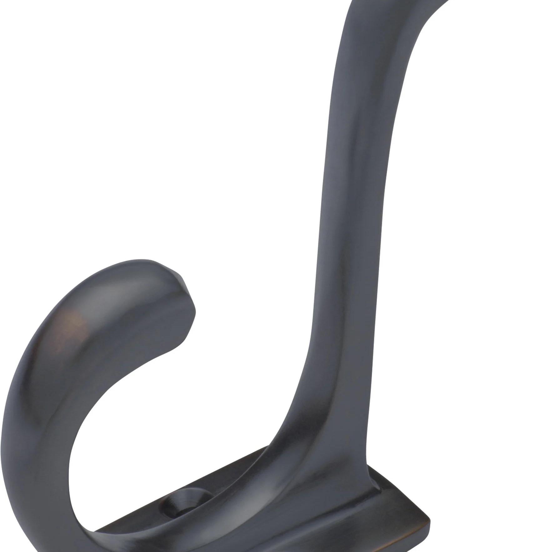 Vintage-style Retro Hat and Coat Hooks by Tradco, showing black metal hooks attached to a wooden wall.