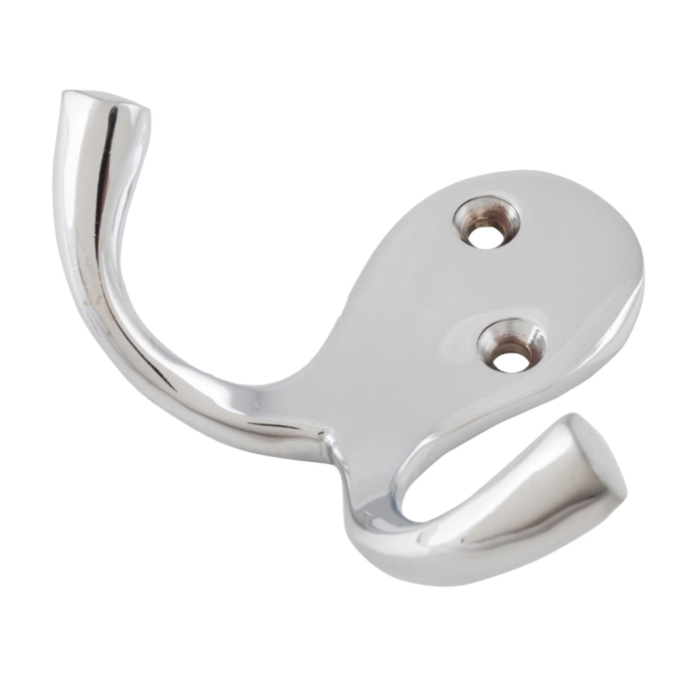 Robe Hook Double Chrome Plated H75xP30mm in Chrome Plated