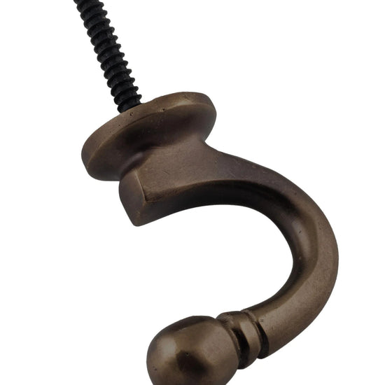 Curtain Tie Back Hook Standard Antique Brass P45mm in Antique Brass