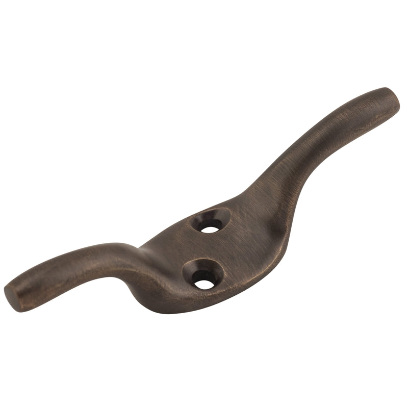 Cleat Hook Antique Brass H75xP20mm in Antique Brass