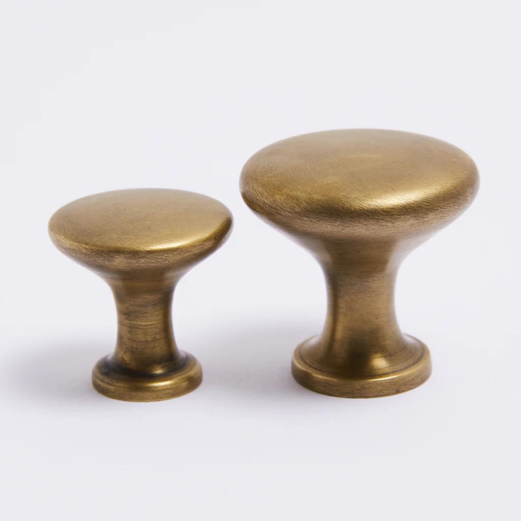 Ascot Knob Large - Acid Washed Brass in Acid Washed Brass