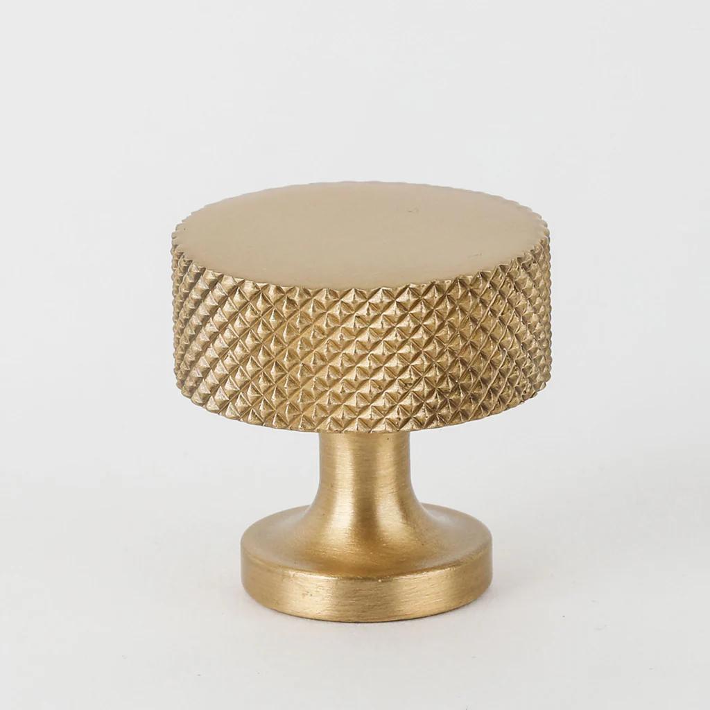 New Yorker Knob - Burnished Brass in Burnished Brass