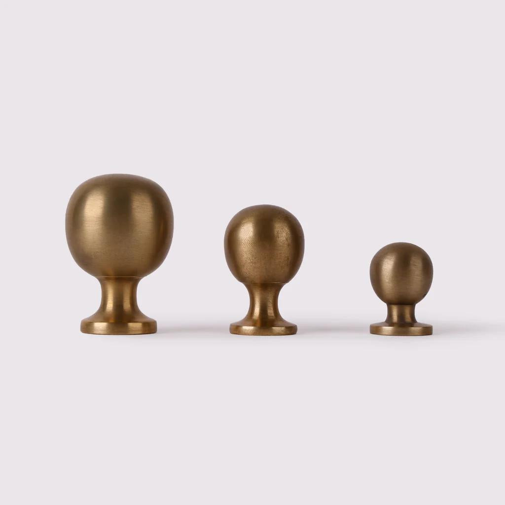 Surrey Knob Large - Acid Washed Brass in Acid Washed Brass