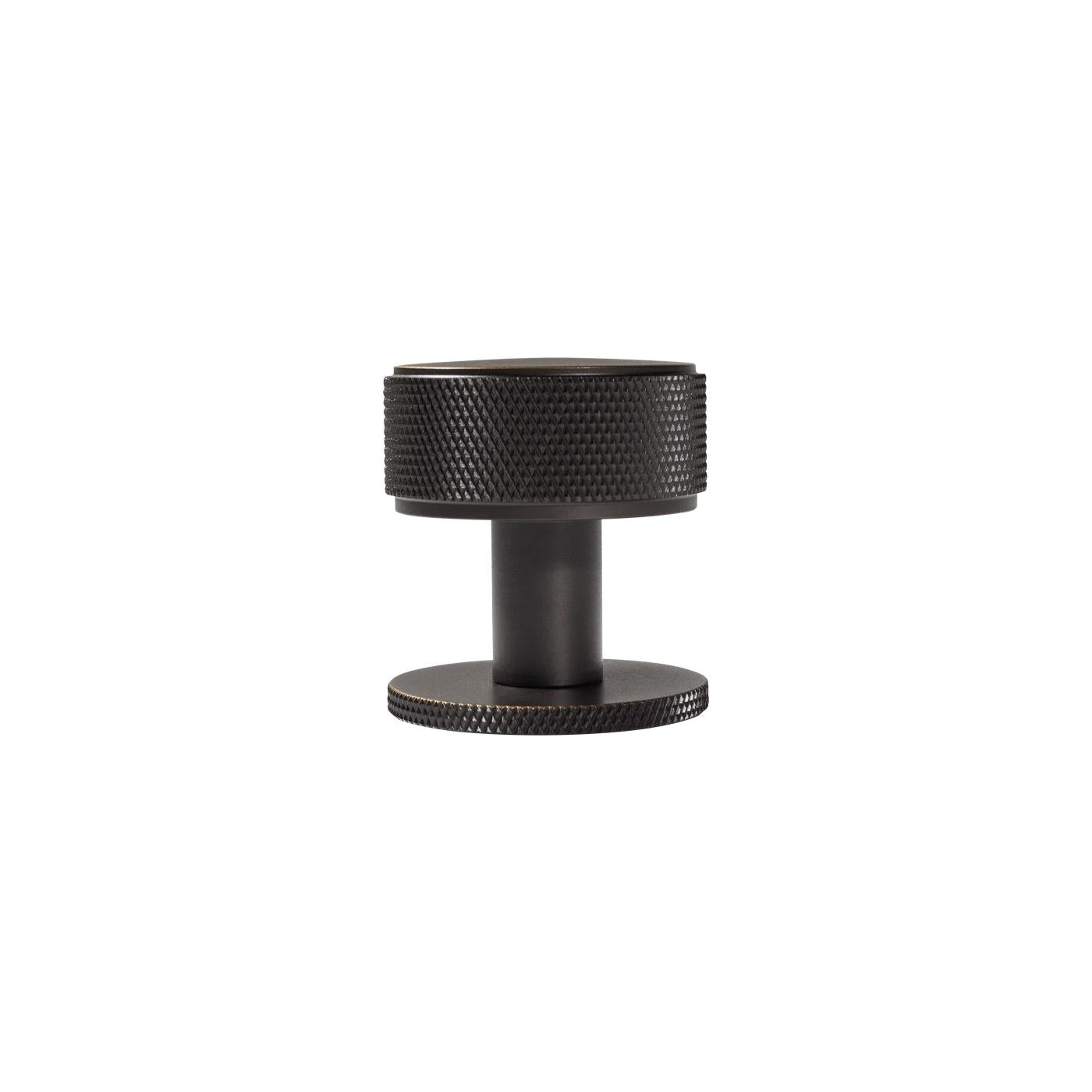 MOMO BELGRAVIA KNURLED 35MM SOLID BRASS ROUND KNOB DARK BRONZE in Dark Bronze