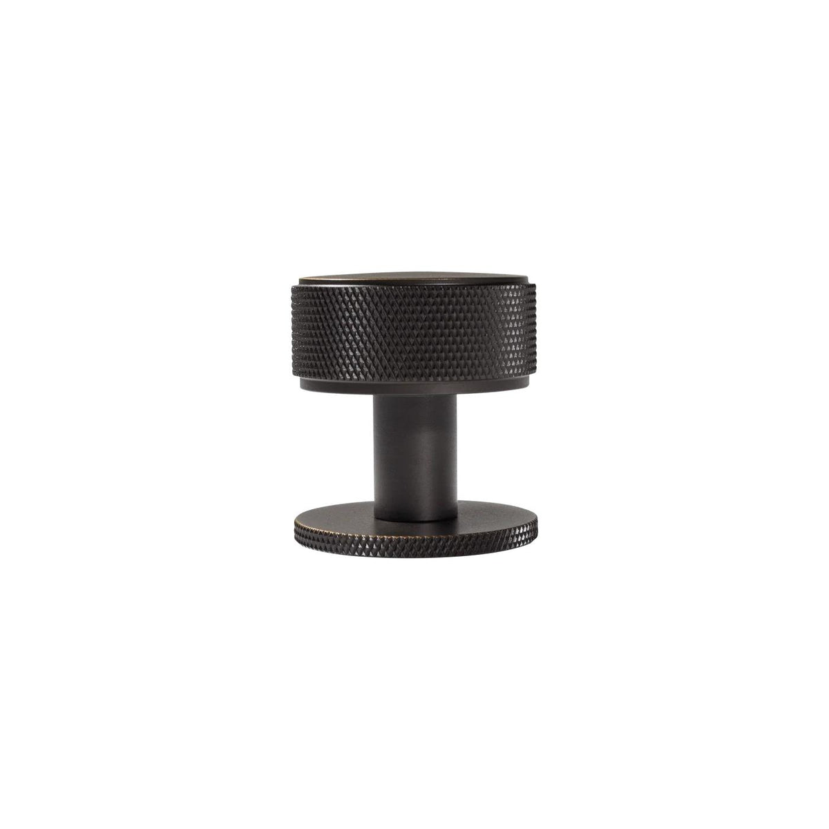 MOMO BELGRAVIA KNURLED 35MM SOLID BRASS ROUND KNOB DARK BRONZE in Dark Bronze