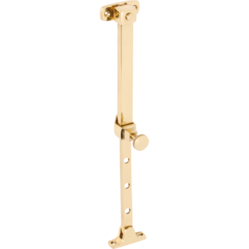 Casement Stay Telescopic Pin Unlacquered Polished Brass L200-295mm in Unlacquered Polished Brass