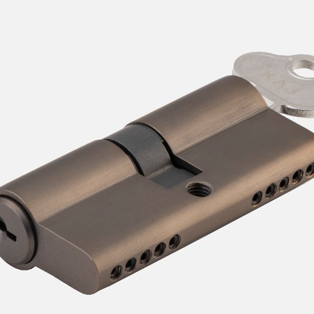 Tradco Euro double cylinder lock with 5 pin, L65mm, architectural hardware for secure door access.
