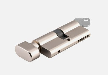 Traditional Tradco Euro Cylinder and Turn lock with 5 pins, L65mm, architectural hardware for secure door entry.
