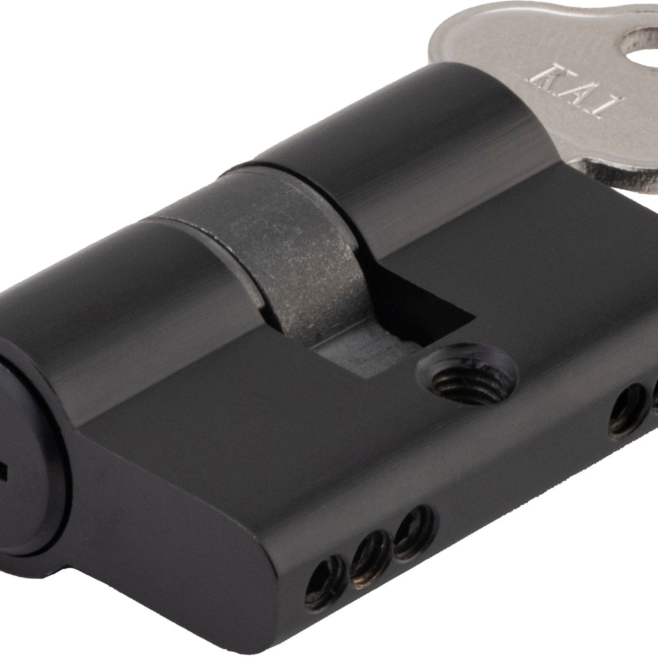 Tradco Euro Double Cylinder, Key Key 3 Pin in Matt Black