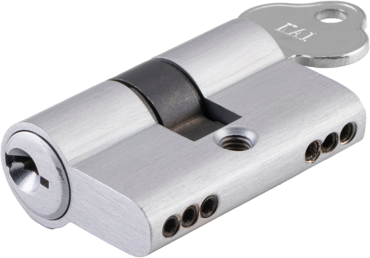 SDG Euro Double Cylinder, Key Key 3 Pin in Brushed Chrome