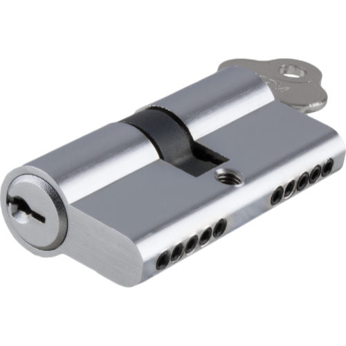 Tradco Euro Double Cylinder, Dual Function 5 Pin, 65mm in Polished Chrome