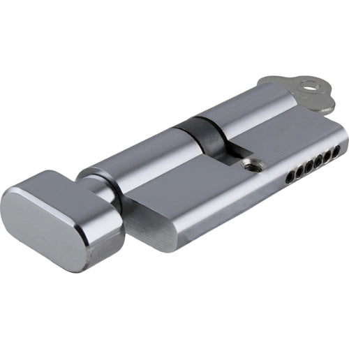 Tradco 5-pin Euro cylinder lock with turn, L65mm, architectural hardware showing key and lock mechanism.