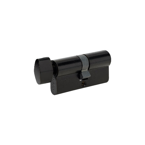 Euro Cylinder & Turn, 70mm Length in Black
