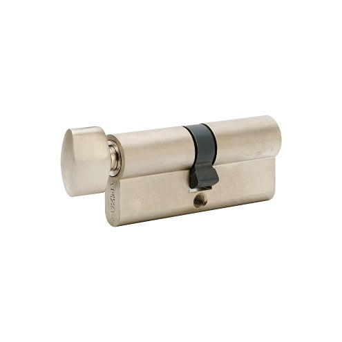 Euro Cylinder & Turn, 70mm Length in Brushed Nickel