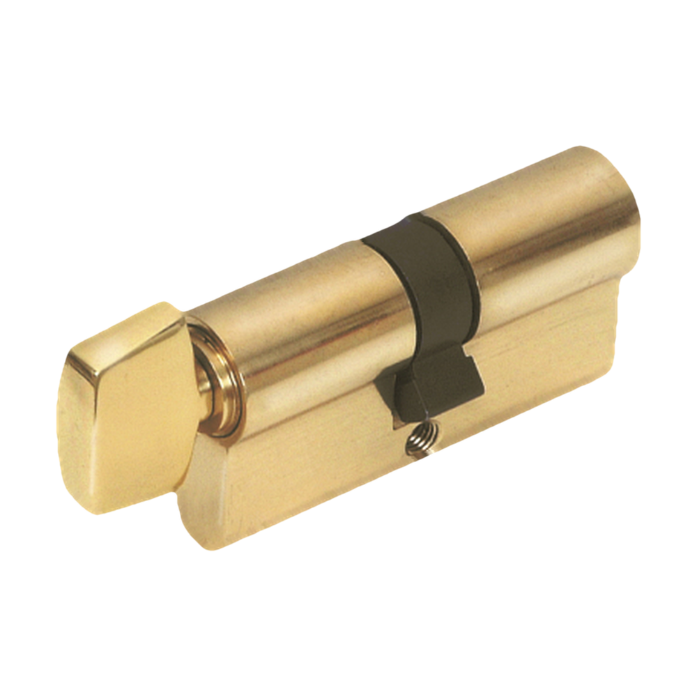 Zanda Euro Single Cylinder (Key/Turn) 70mm - Keyed to Differ — Satin Brass