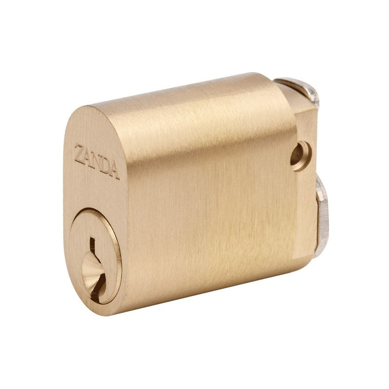 Zanda Oval 6 Pin Cylinder - Keyed to Differ — Satin Brass