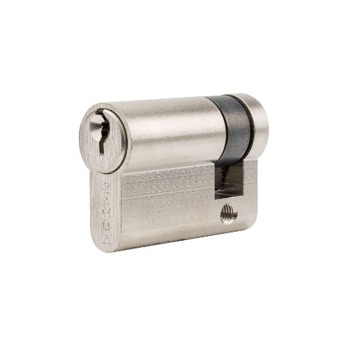 Euro Half Cylinder, 35mm Length - Key in Brushed Nickel