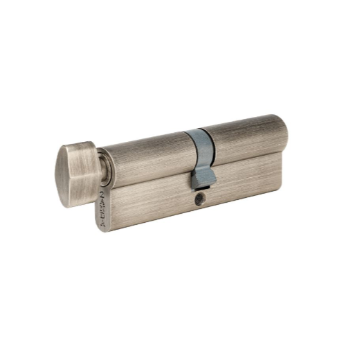 Euro Cylinder & Turn, 90mm Length - Keyed Alike in Graphite Nickel