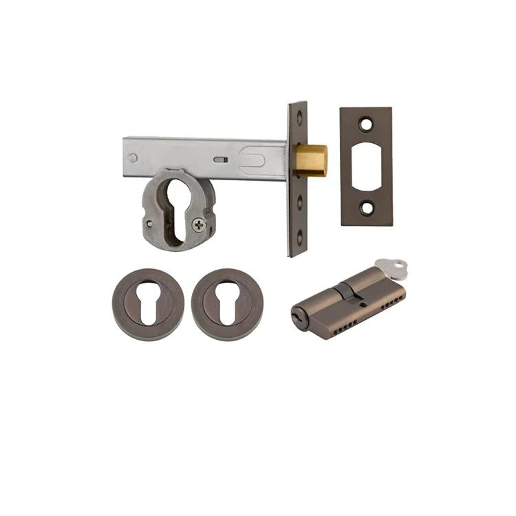 Mortice Deadbolt Euro Signature Brass Backset 60mm Key/Key Escutcheon Round Kit in Signature Brass