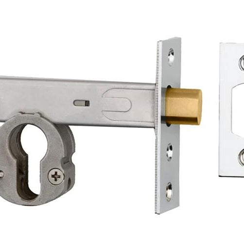Mortice Deadbolt Euro Polished Nickel Backset 60mm in Polished Nickel
