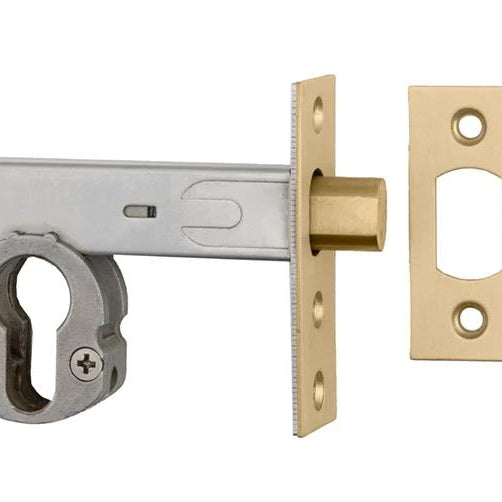 Mortice Deadbolt Euro Brushed Gold PVD Backset 60mm in Brushed Gold PVD