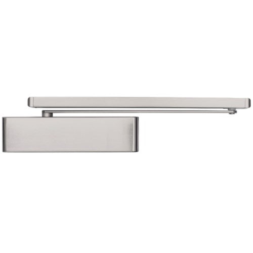 Briton 2700 Cam Action Door Closer mounted on a door, showcasing durable metal construction and smooth operation.