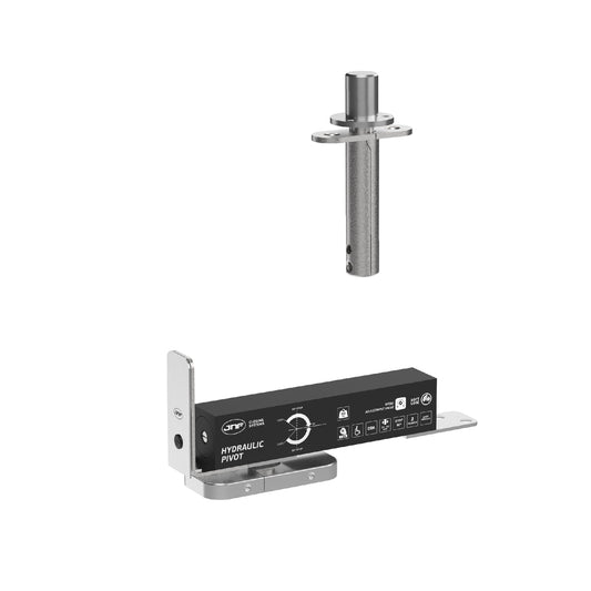 JNF Hydraulic Pivot 60 Edge - Hold Open 90Ø in Satin Stainless