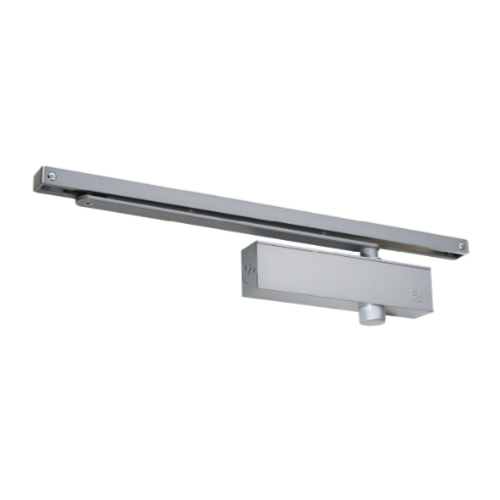 Zanda T9205 Slimline Closer Standard Unit for architectural hardware, showing its sleek metal body and mounting components.