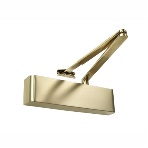 Zanda TS9205 Slimline Closer combined architectural hardware unit with sleek metal finish and mounting brackets.
