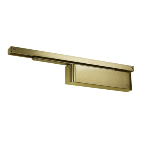 Zanda TS9205 Slimline Closer combined unit for architectural hardware, showing sleek metal finish and installation components