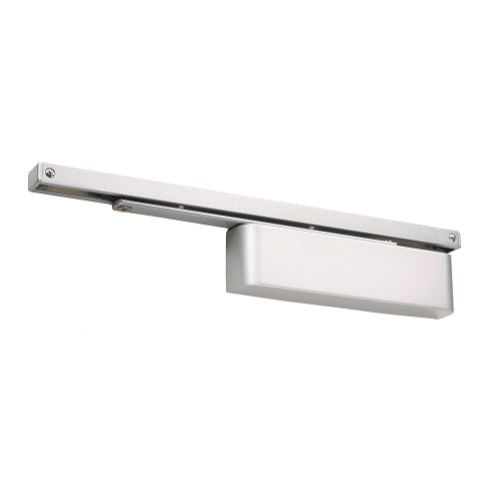 Zanda TS9205 Slimline Closer combined architectural hardware unit with sleek metal finish and mounting components.