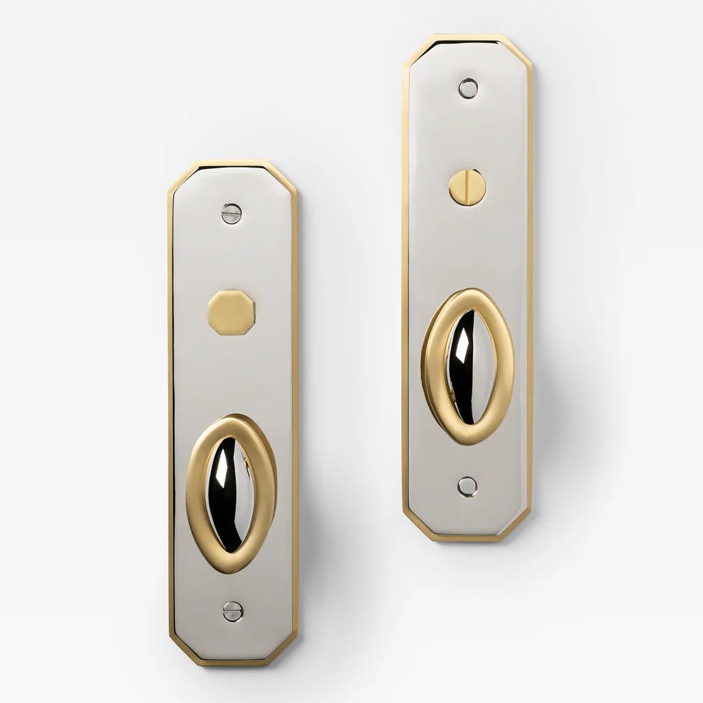 Duet Passage Polished Nickel 230mm x 60mm (9.05" x 2.36") in Polished Nickel/Brushed Brass