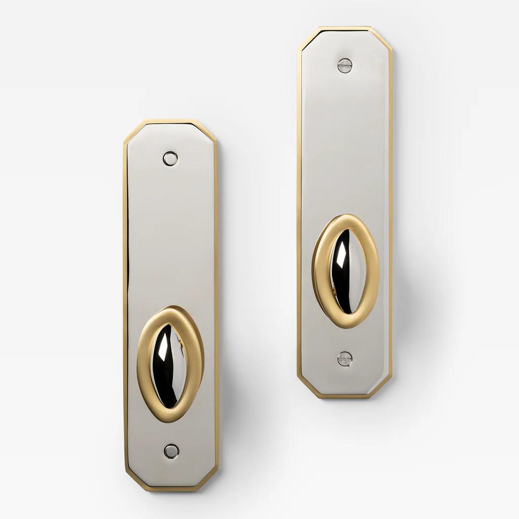 Duet Passage Privacy Brass 230mm x 60mm (9.05" x 2.36") in Brushed Brass/Polished Nickel