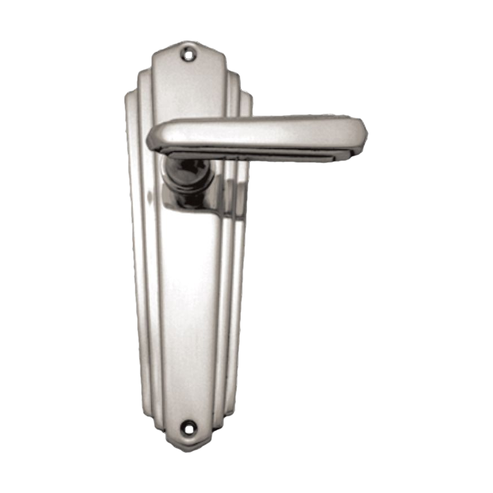 Art Deco Lever Latch Passage Set CP 203x63mm in Polished Chrome
